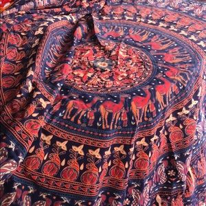 Large red blue tapestry